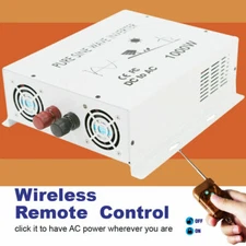 1000w Pure Sine Wave Inverter 12/24V to 120/220V Car Power Remote Control Truck