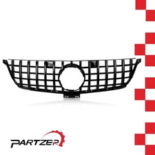 1PC Front Bumper GT Grille Black Fit For W166 ML-Class 2012-2015 W/O Camera Hole