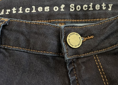 NEW!! ARTICLES OF SOCIETY Dark Blue Jeggings Flared Stretchy High-Rise 33/16 NWT - Picture 9 of 9