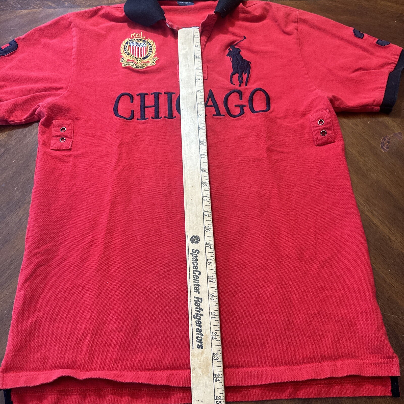 Polo Ralph Lauren Shirt Mens XXL Red Big Pony Polo Short Sleeve Chicago Vintage image 3