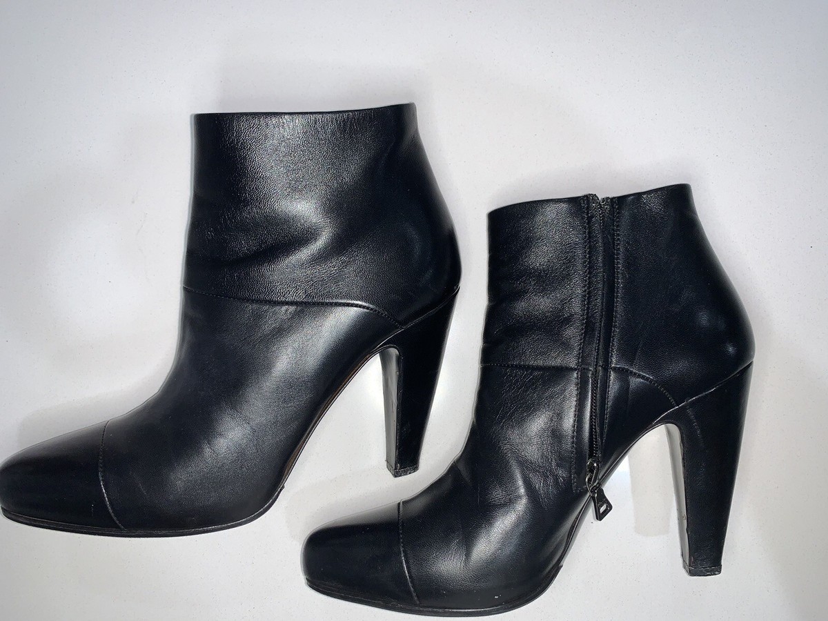 PRADA Sport Black Leather Boots Chelsea Made In Italy