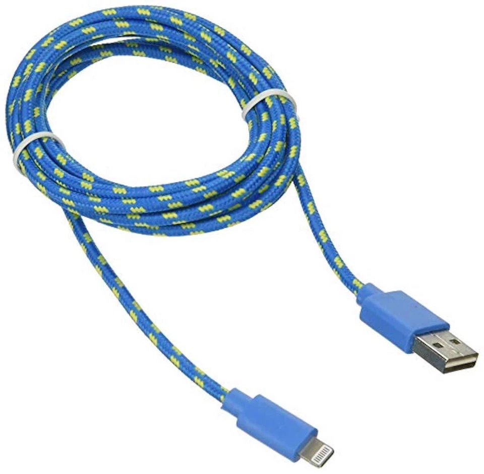 Cable cargador de sincronización de datos USB trenzado de tela tejida PARA IPHONE X 8 7 6 5S PARA NANO Foto 4 de 4