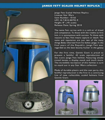 Star Wars Jango Fett Scaled Helmet Replica Gentle Giant NEW