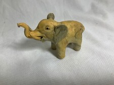 Vintage Laquered Paper-Mache Figurine Tusk Up Elephant
