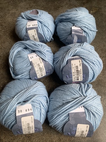 Lot of 6 CASCADE YARNS BOLLICINE VICTOR YARN Wool/Acrylic Color 30 Baby Blue - 第 1/3 張圖片