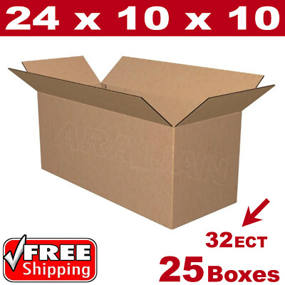 25 - 24x10x10 Cardboard Boxes Mailing Packing Shipping Box Corrugated Carton