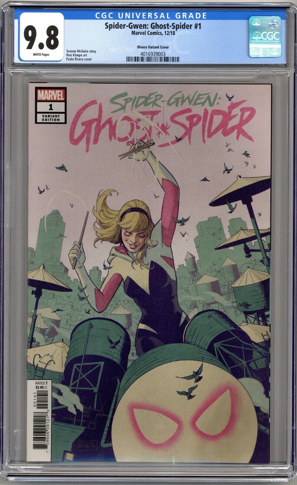 Spider-Gwen: Ghost-Spider #1 (2018) CGC 9.8 NM/M - 1:50 Rivera Variant Cover