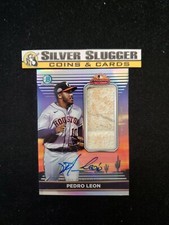 2022 Pedro Leon Bowman Chrome Arizona League Game Used Base Auto /50 Case Hit SP