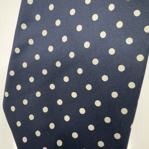 Hilditch & Key London Mens Tie Blue Polka Dotted Custom Handmade England Vintage - Picture 2 of 8