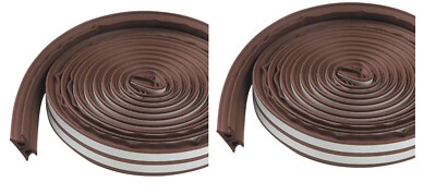 2 ~ M-D Brown Rubber Self-Adhesive Weatherstrip For Windows 17' L X 3/8'' 1 pk