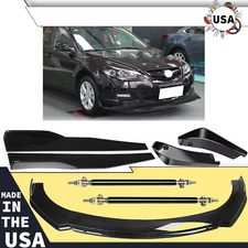 For 2004-21 Mazda 2 3 5 Front Bumper Lip Splitter Spoiler Body Kit Side Skirt