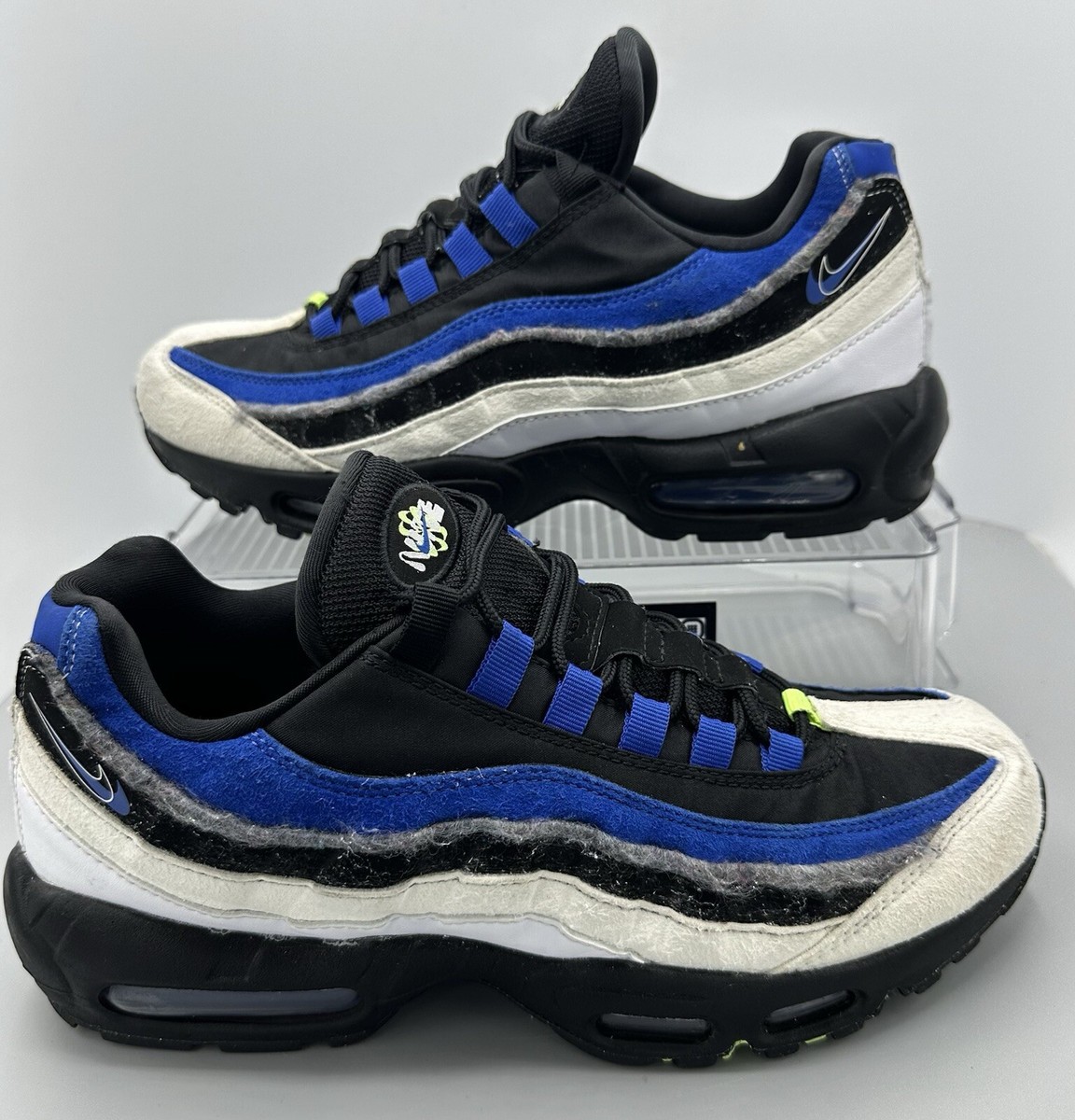 Nike Air Max 95 SE Double Swoosh Black Game Royal Sneakers Shoes Mens