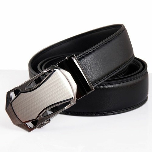 Cinturones de acero de cuero para hombre con hebilla cinturones de moda para hombres de negocios | eBay