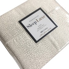 new 4-pc PEBBLE PRINT Charter Club Sleep Luxe 800 TC 100% Cotton KING Sheet Set