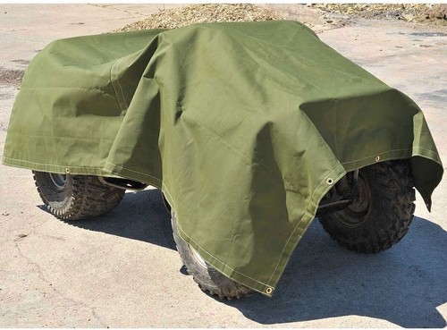 600x600cm Heavy Duty Army Canvas Tarp Tarpaulin Sun Blocked Waterproof Dustproof - Picture 15 of 16