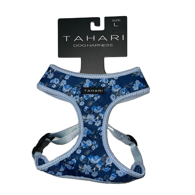 Tahari Blue Floral Chest Plate Harness Puppy Dog Large for sale online