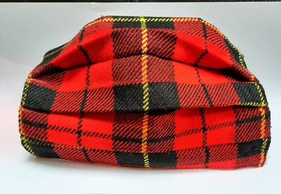 Rote Tartan Gesichtsbedeckung, nicht medizinisch, waschbar, doppellagig, Nasendraht