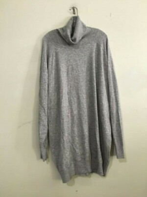 Tracee Ellis Ross Size L XL Gray Sweater Turtle Neck Dress Women Stylish 