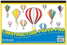 BAZIC 64 Ct. 6" X 9" Mini Construction Paper Pad,Art Paper