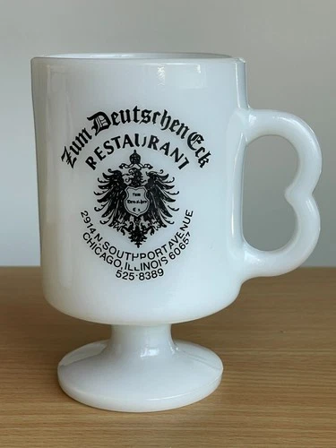 Zum Deutschen Eck German Restaurant Alpine Coffee Mug Federal Glass Chicago IL