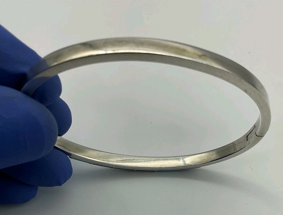 925 Bangle Locking Cuff With Purple And Blue Ston… - image 5