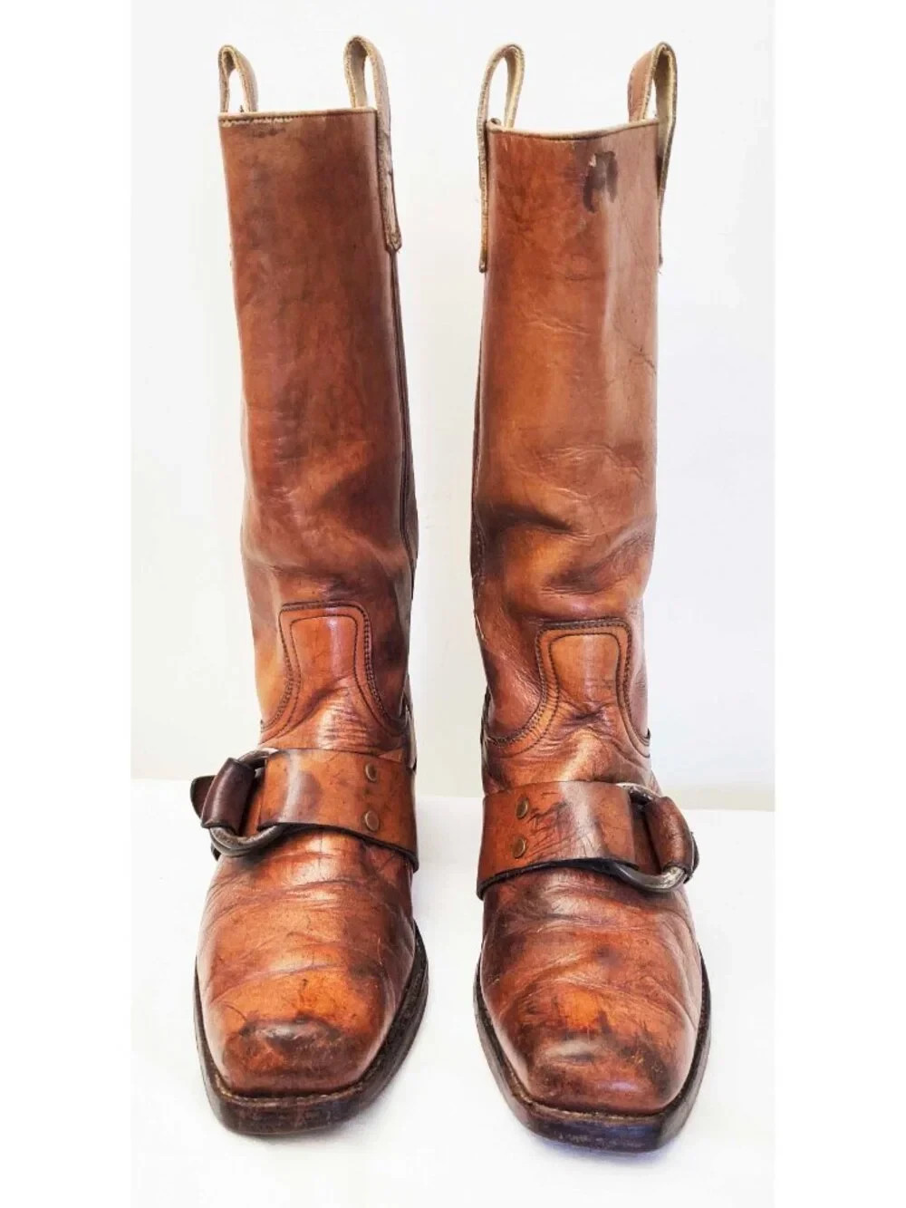 Super Rare Style Vintage FRYE 60's/70's Black Label Engineer Boots Square Toe 12 image 2