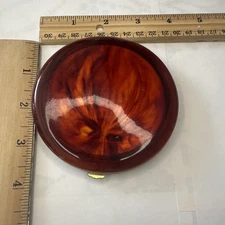 Vintage Bakelite With Sterling And 24k Gold Finish Powder Compact