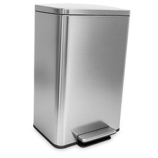 50 Liter / 13.2 Gallon Soft-Close, Smudge Resistant Trash Can with Foot Silver