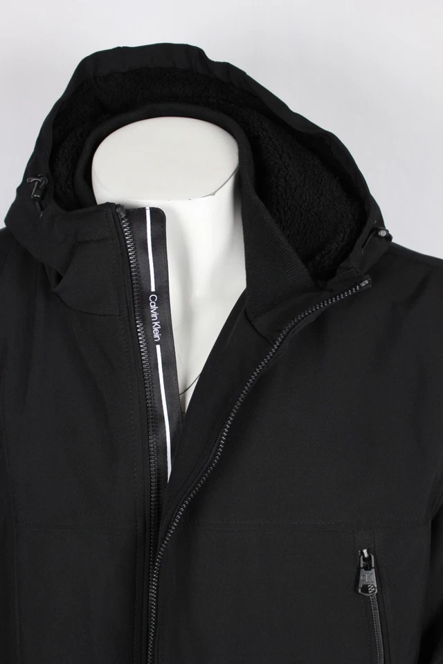 Abrigo Chaqueta Forrado de Vellón XXL Negro Calvin Klein Para Hombre con Capucha Cremallera Completa Foto 4 de 4