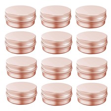 12 Pack 2oz Metal Round Tins Aluminum Cans with Screw Lids for Lip Balm Spices