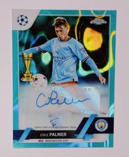 Cole Palmer 2022-23 Topps Chrome UEFA Aqua Refractor Auto 066/199 #CA-CP