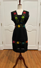 One of a Kind Mexican embroidered dress, hand Embroidered with Silk threads.