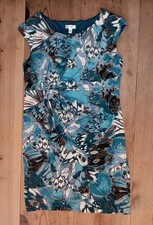 Dressbarn Woman Plus 18 Sleeveless Dress Blue Tan Floral Office Wearable Art 
