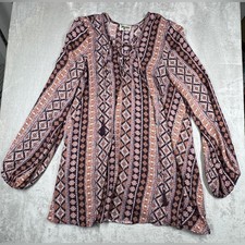 Show Me Your MuMu Lightning Bird Tunic Floral Boho Striped Lace Up Mini Dress M