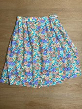 Vintage Spring Floral Knee Skirt Women's 14 90s Prairie Cottagecore Pleated
