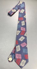 VTG 80 Oakton Ltd USA Made Skinny Vibrant Geometric Square Medallion Mod Necktie