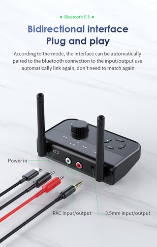 Odbiornik nadajnika Bluetooth 5.3 o dużym zasięgu do adaptera audio stereo TV - Zdjęcie 6 z 20