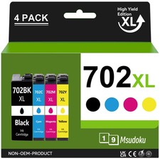 4 PK 702XL T702XL Ink Cartridges for Epson 702 Workforce WF-3725 WF-3730 WF-3733