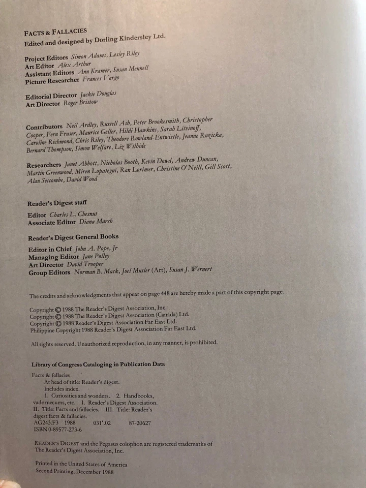 Reader's Digest Facts & Fallacies: Stories of the Strange and Unusual (1988, HC) - Image 4 of 4