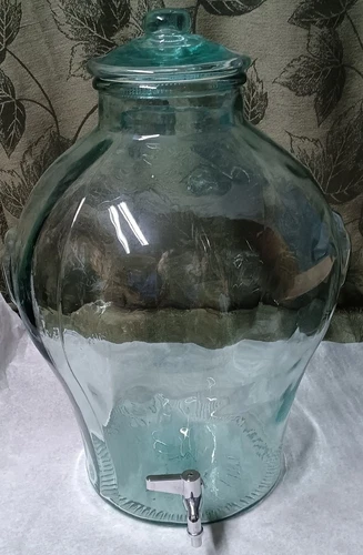 WOW!! SVE~ 5 Gallon Green Glass Beverage Dispenser Made In Italy!! 