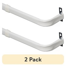  2 pack  3" Basic Metal Wrap Around Adjustable Curtain Rod,
