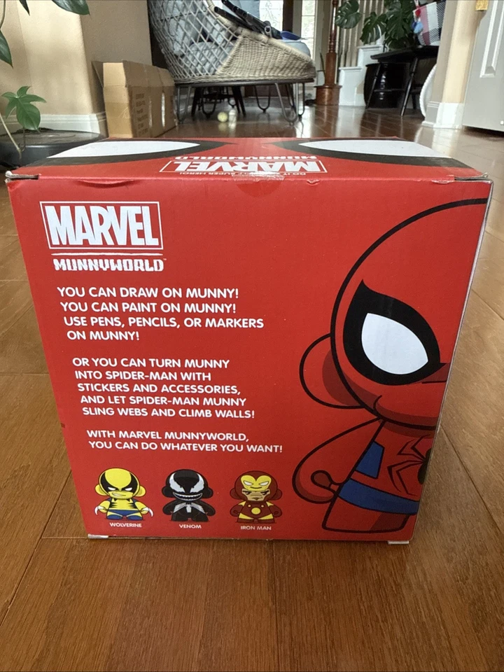 Kidrobot Marvel Munny: Spider-Man Action Figure DIY 7" designer urban vinyl - Image 3 of 4