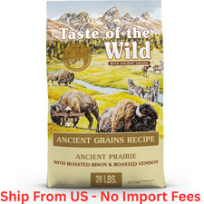 Taste of the Wild Ancient Prairie,Roasted Bison Venison Dry Dog Food, 28 lbs.