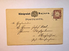 Königreich Bayern Ganzsache Beleg. Los 141194