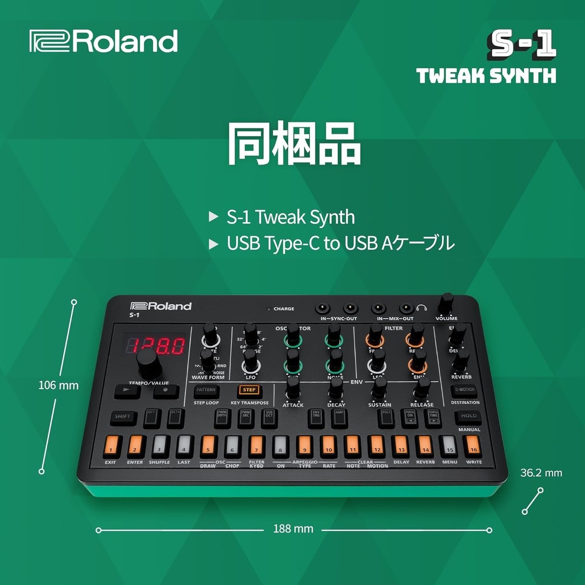 Roland Synthesizer S 1 Portable Polysynth Step Sequencer