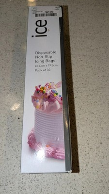 NEW Open Box-Dexam 30-Pack Roll of 40.6 x 19.5cm Disposable Non-Slip icing Bags