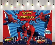 NEW Spider-Man Birthday Banner, Backdrop 5x3 Party