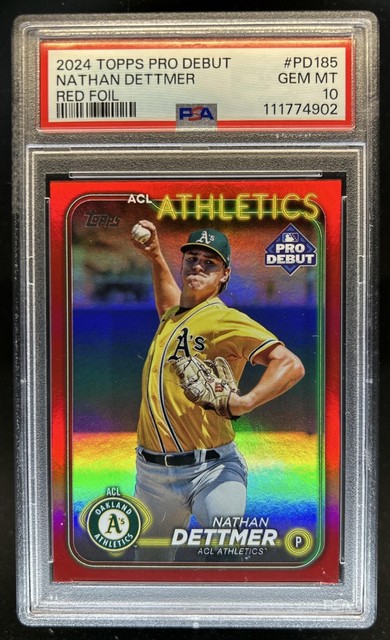 2024 Topps Pro Debut Nathan Dettmer Red Foil #/10 PSA 10 GEM MINT