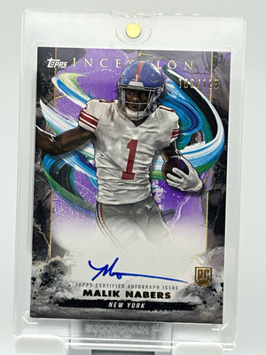 Topps 2024 Inception Malik Nabers New York Giants RC Auto RA-MN Hard Signed /125