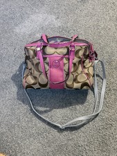 Handbag Coach Signature Pink Trim